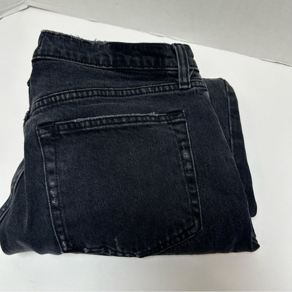 Abercrombie & Fitch The Dad High Rise‎ Distressed Button Fly Black Jeans 31/12s
